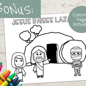 Jesus Raised Lazarus, Bible Activity, Church Kids Activity, Sunday ...