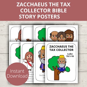 Zacchaeus Craft, Bible Story Lessons, Bible Crafts for Kids, Church Bulletin Board, Sunday School Posters, Morning Basket