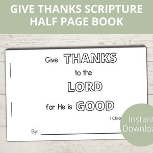 Danksagung an den Herrn, Thanksgiving-Malseite, Bibel-Minimalbuch, Sonntagsschulhandwerk, Vorschulbibelaktivitäten, Minibroschüre
