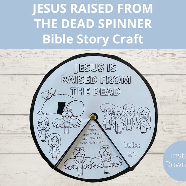 Jesus Resurrection, Easter Spinner Wheel, Holy Week Crafts, Easter Sunday, Sunday school Craft, Bible Story Activities for kids, He is Risen