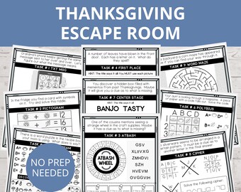 Thanksgiving Escape Room, Thanksgiving Games Printable, Escape Room Kids, Holiday Escape Rooms, Thanksgiving Puzzle, Family Game Night