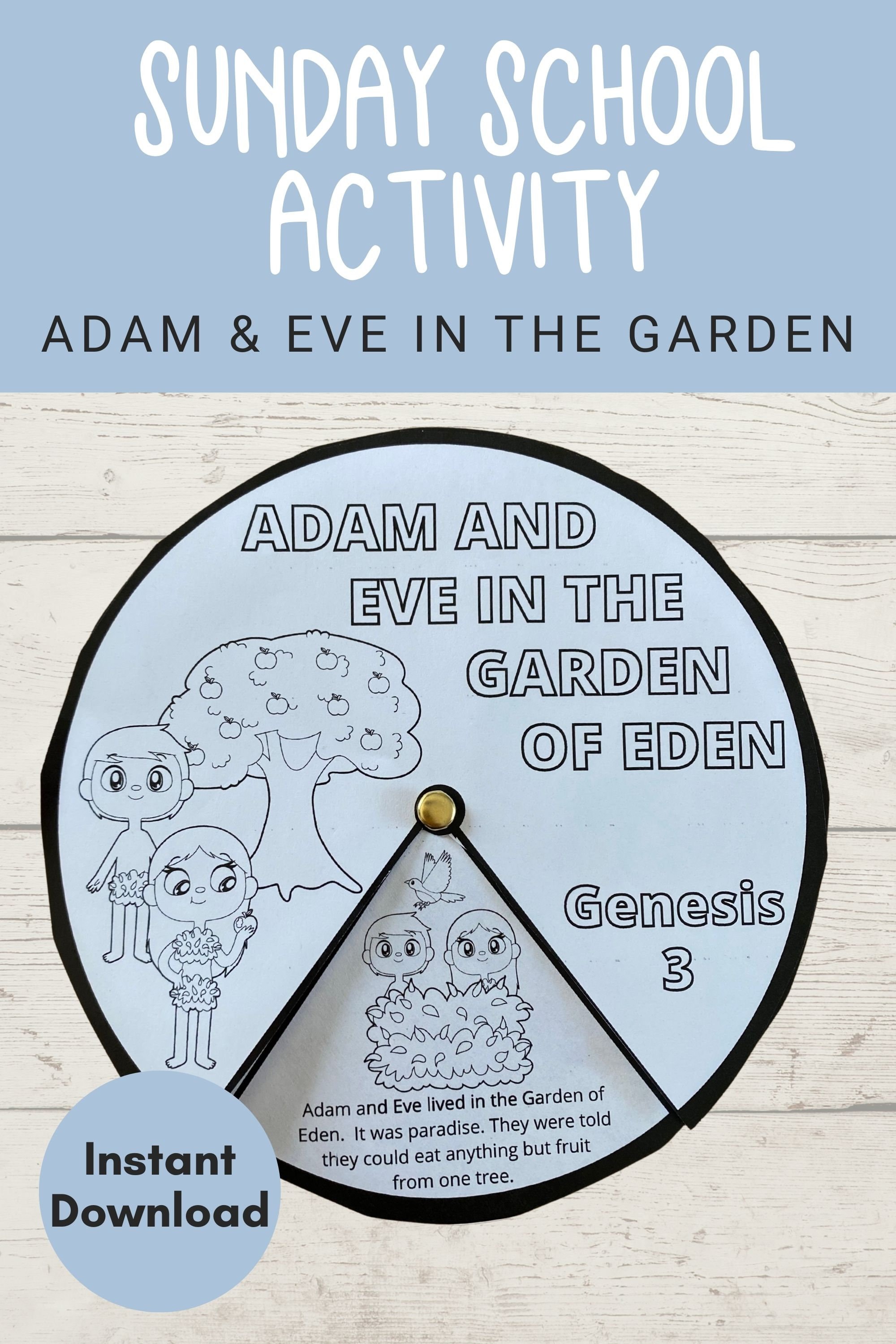 Adam and Eve Sunday School Craft Bible Story Activities for Etsy Canada