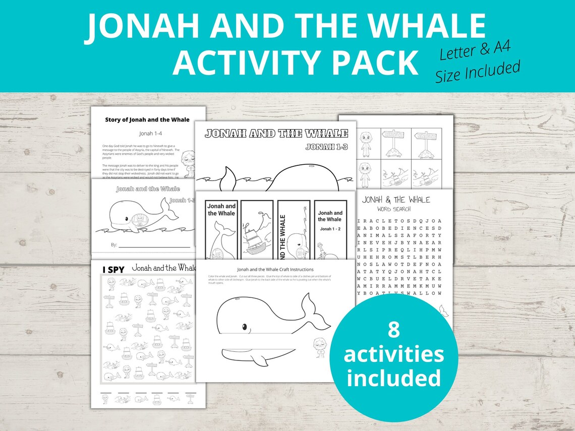 Jonah and the Whale, Bible Story Activities, Sunday School Crafts ...