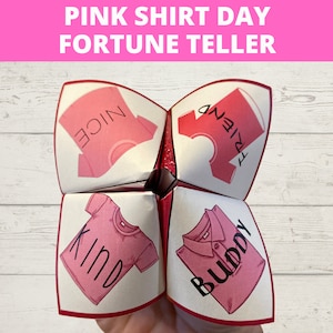 Journée du t-shirt rose, Cartes de gentillesse, Diseuse de bonne aventure, Lutte contre l'intimidation, Attrape-cootie, Activité scolaire, Programme parascolaire, Soyez gentil