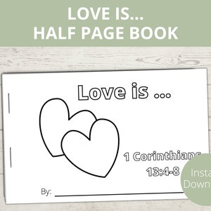 Love is Patient Love is Kind, 1 Corinthians 13, Homeschool Bible, Mini Booklet, Sunday School Crafts, Preschool Bible Activities
