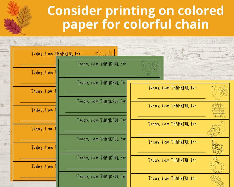 Thanksgiving Gratitude Paper Chain I Am Thankful For Fall Etsy