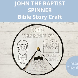 John the Baptist, Bible Story activity, Sunday School craft, Homeschool activity, Printable craft for kids, Classroom activity