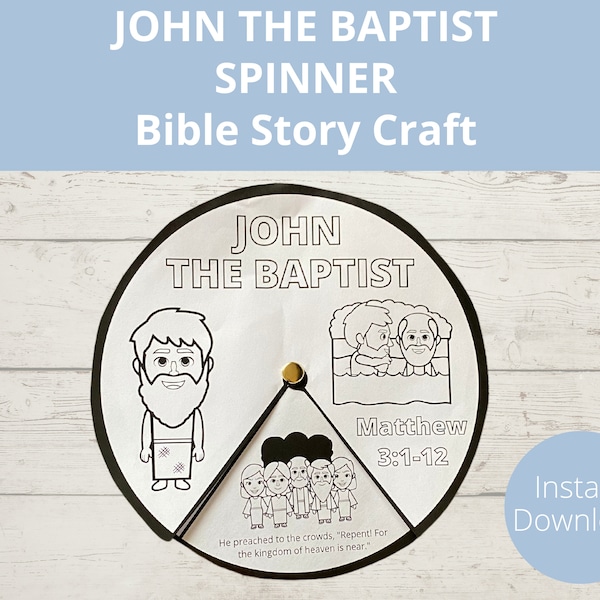 John the Baptist, Bible Story activity, Sunday School craft, Homeschool activity, Printable craft for kids, Classroom activity