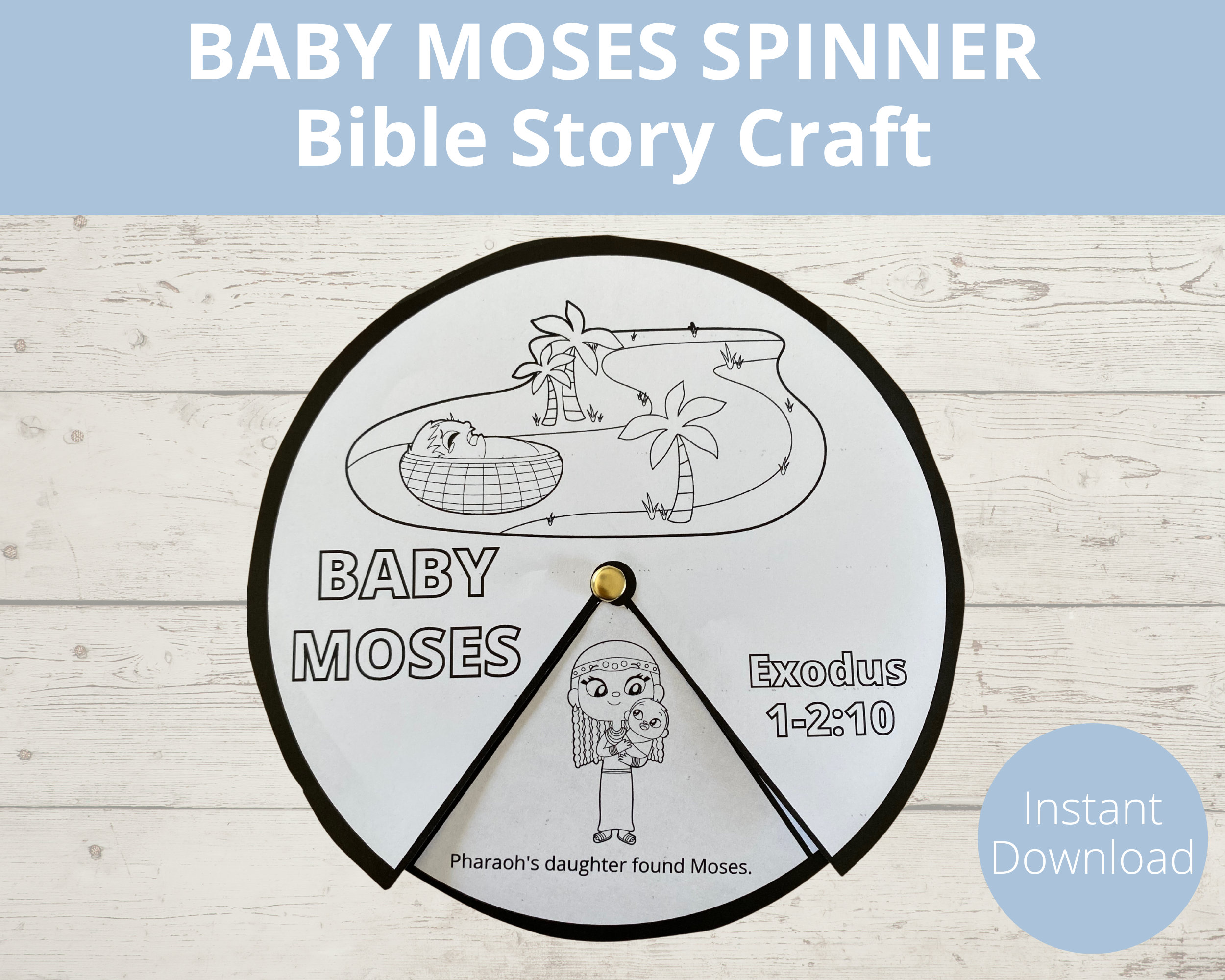 Baby Moses Sunday School Craft, Bible Story Activities for Kids, Moses