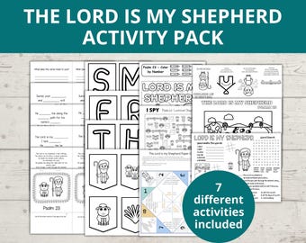 Lord is my Shepherd Craft, Psalm 23 Activities for Kids, The Lord is my Shepherd, Sunday School Craft, Bible Banner, Memory Verse for kids