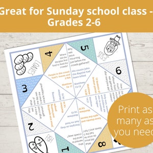 Jesus Feeds 5000 Bible Story Activity, Sunday School Craft, Jesus ...
