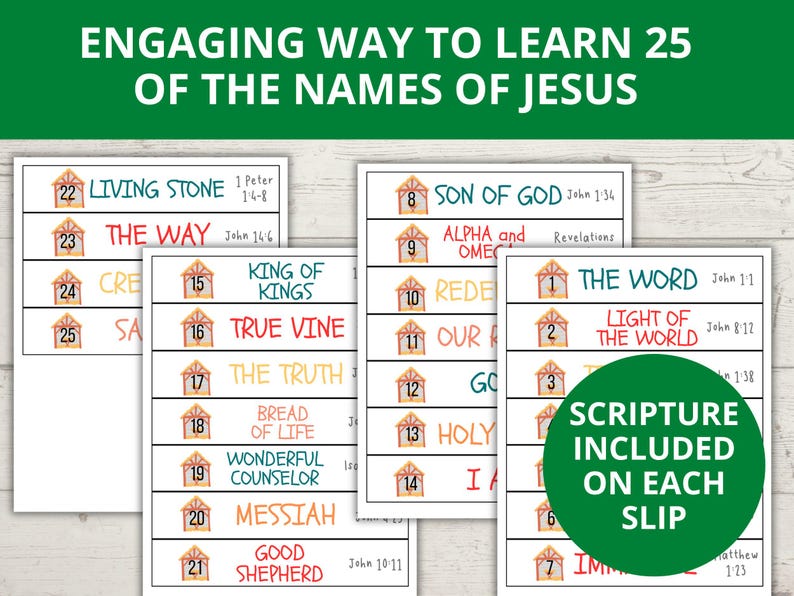 Names of Jesus Paper Chains, Christmas Advent, Names of Jesus Advent ...
