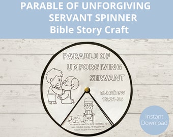 Parable of Unforgiving Servant, Sunday School Activities, Kids Bible Craft, Matthew 18, Bible Story Printable, Homeschool Bible Worksheets