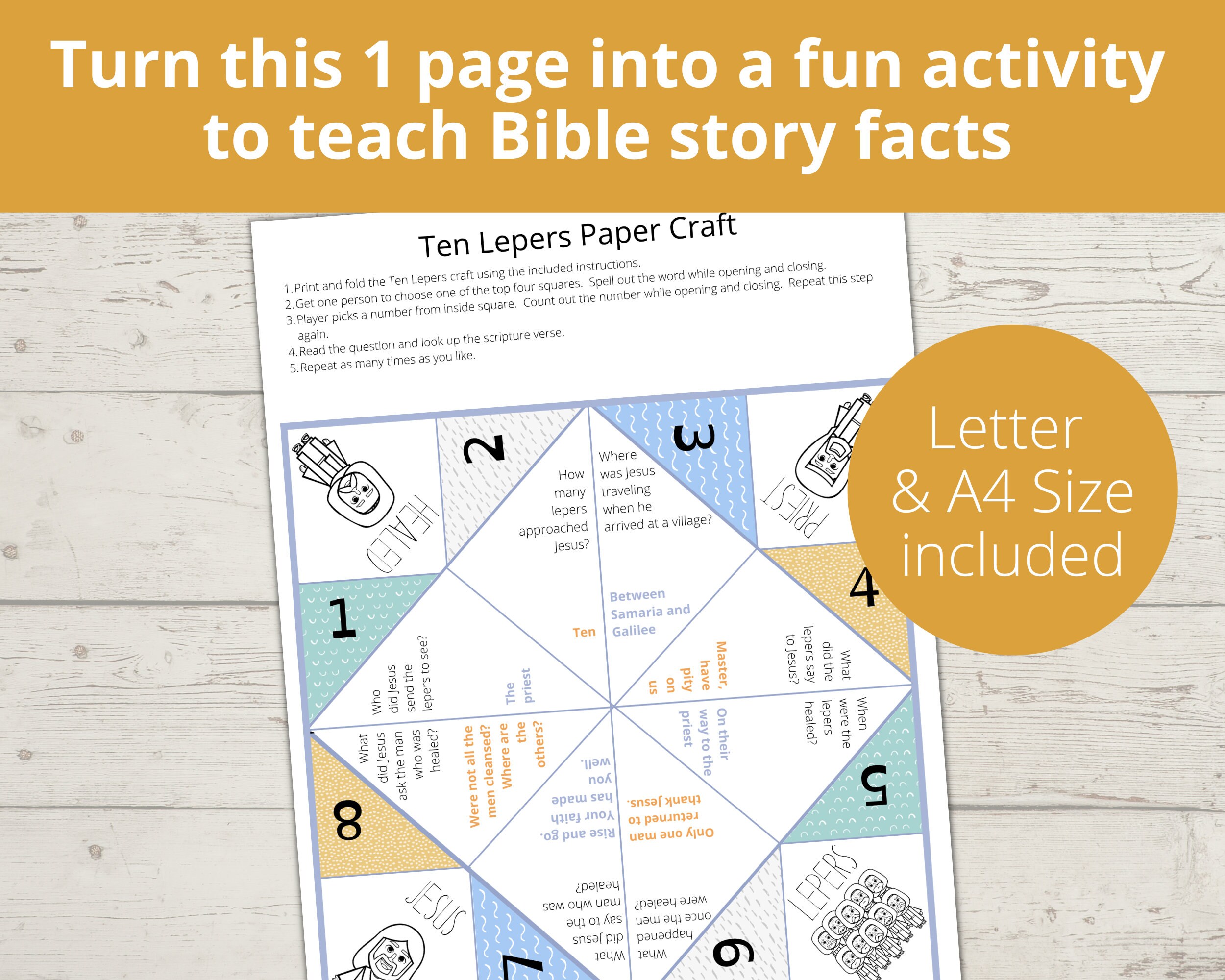 Ten Lepers, Sunday School Craft, Bible Story Activity, Jesus Heals ...