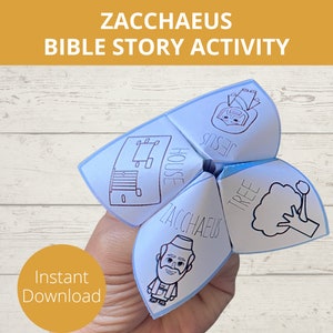 Zacchaeus Craft, Fortune Teller, Cootie Catcher, Zacchaeus The Tax Collector, Jesus Eats with Tax Collector, Sunday School Crafts, VBS