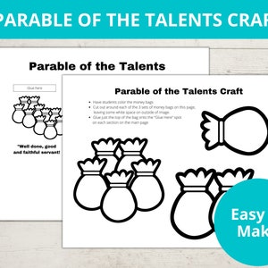 Parable of the Talents, Parables of Jesus, Bible Story Crafts, Sunday