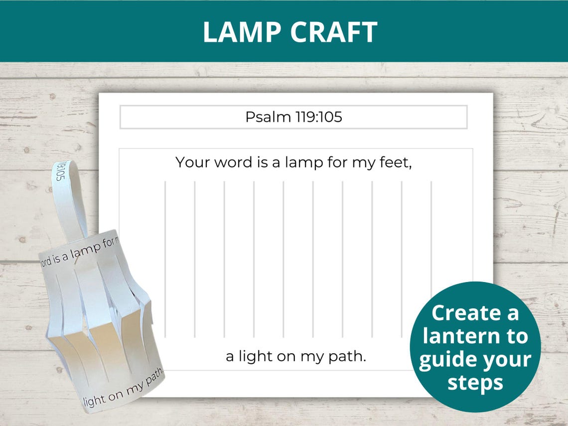 Your Word is a Lamp for My Feet, Psalm 119:105 Printable, Sunday School ...