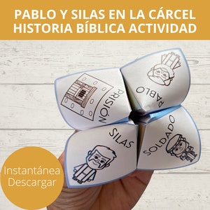 In español, Pablo y Silas en la cárcel Historia bíblica Actividad, Paolo e Sila in prigione, Lavoretti biblici per bambini