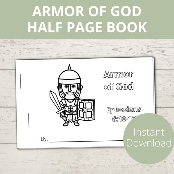 Armor of God Craft, Full Armor of God, Sunday School Craft, Ephesians 6, Mini Books for Kids, Sunday School Craft, Preschool Bible Activity