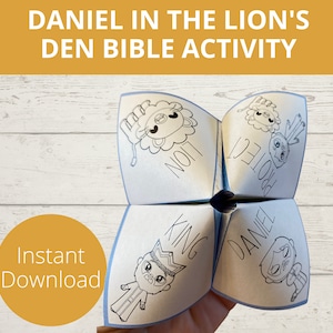 Daniel in the Lion&#39;s Den, Sunday school crafts, Daniel and the Lion&#39;s Den, Fortune Teller, Cootie Catcher, VBS, Vacation Bible School