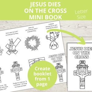 Jesus Dies on Cross, Holy week Craft, Sunday School activity, Bible Story Craft, Good Friday for Kids, Easter activity, Mini book printable