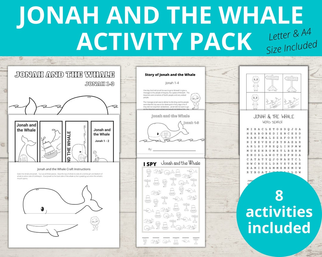 Jonah and the Whale Bible Story Activities Sunday School