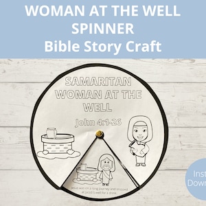 Woman at the Well Craft, Samaritan Woman, Sunday School Activities, Kids Bible Craft, Homeschool Bible Worksheets, Bible Story Printable