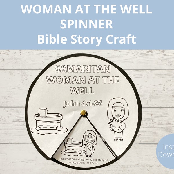 Woman at the Well Craft, Samaritan Woman, Sunday School Activities, Kids Bible Craft, Homeschool Bible Worksheets, Bible Story Printable