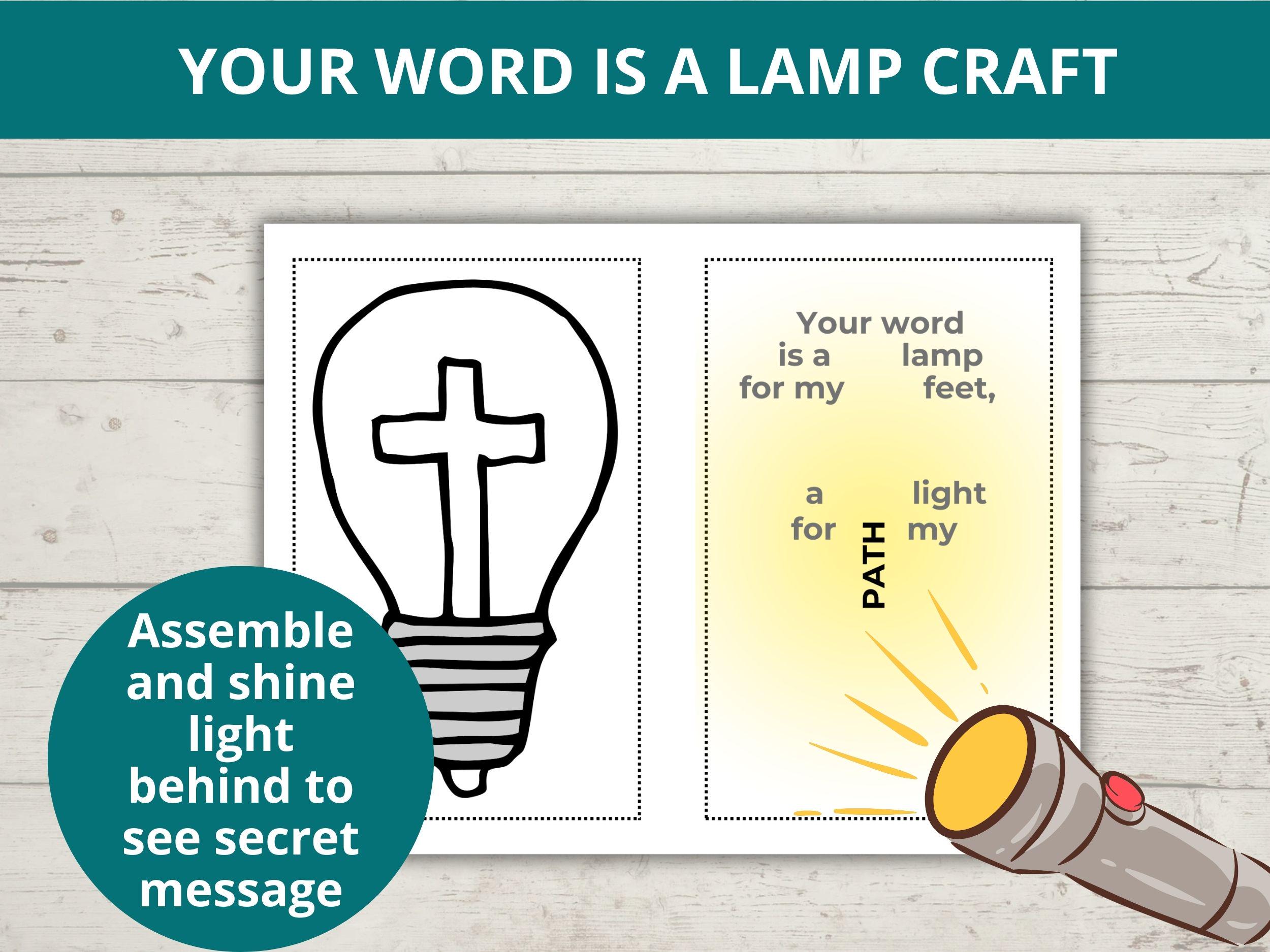 Your Word is a Lamp for My Feet, Psalm 119:105 Printable, Sunday School ...
