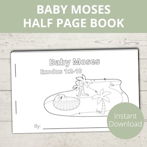 Baby Moses Craft, Bible Story Craft Preschool, Sunday School Craft, Moses in the Cradle, Baby Moses Coloring Sheet, Homeschool Activities