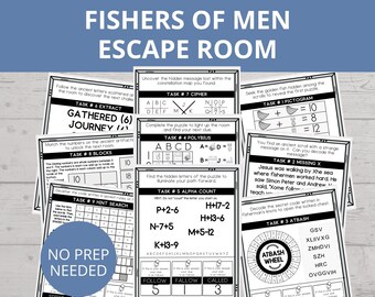 Fishers of Men Crafts, Bible Escape Room for Kids, Escape Room Kids, Sunday School Activity, Christian Family Game Night, Jesus Disciples