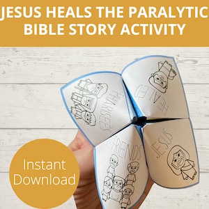 Jesus Heals a Paralyzed Man, Bible Story Activities, Sunday School Crafts, Fortune Teller, Cootie Catcher, Homeschool activity, VBS
