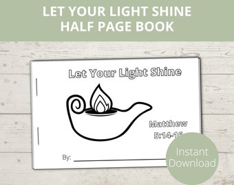 Let your Light Shine Printable, Sunday School Crafts, This Little light of mine, Preschool Bible Activities, Mini Booklet, Bible Story