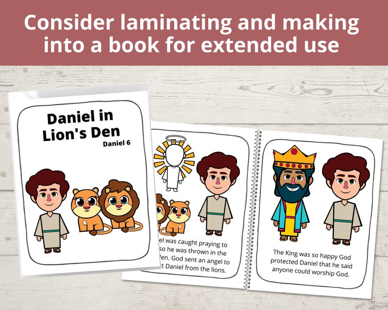 Daniel in the Lions Den, Bible Story Posters, Bible Coloring Pages for