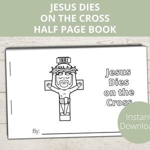 Jesus Dies on Cross, Easter Story Activity, Jesus on the Cross, Story of Easter , Sunday School Craft, Preschool Bible Lesson, Mini Books