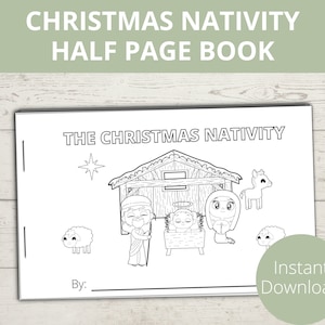 Christmas Nativity, Nativity Craft, Sunday School Activity for Kids, Preschool Printable Activities, Preschool Bible Lesson, Birth of Jesus