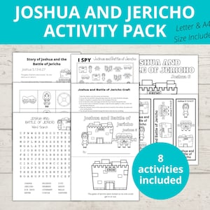 Battle of Jericho, Joshua and the Battle of Jericho, Bible Story Crafts, Walls of Jericho Craft, Sunday School Activity, Word Search