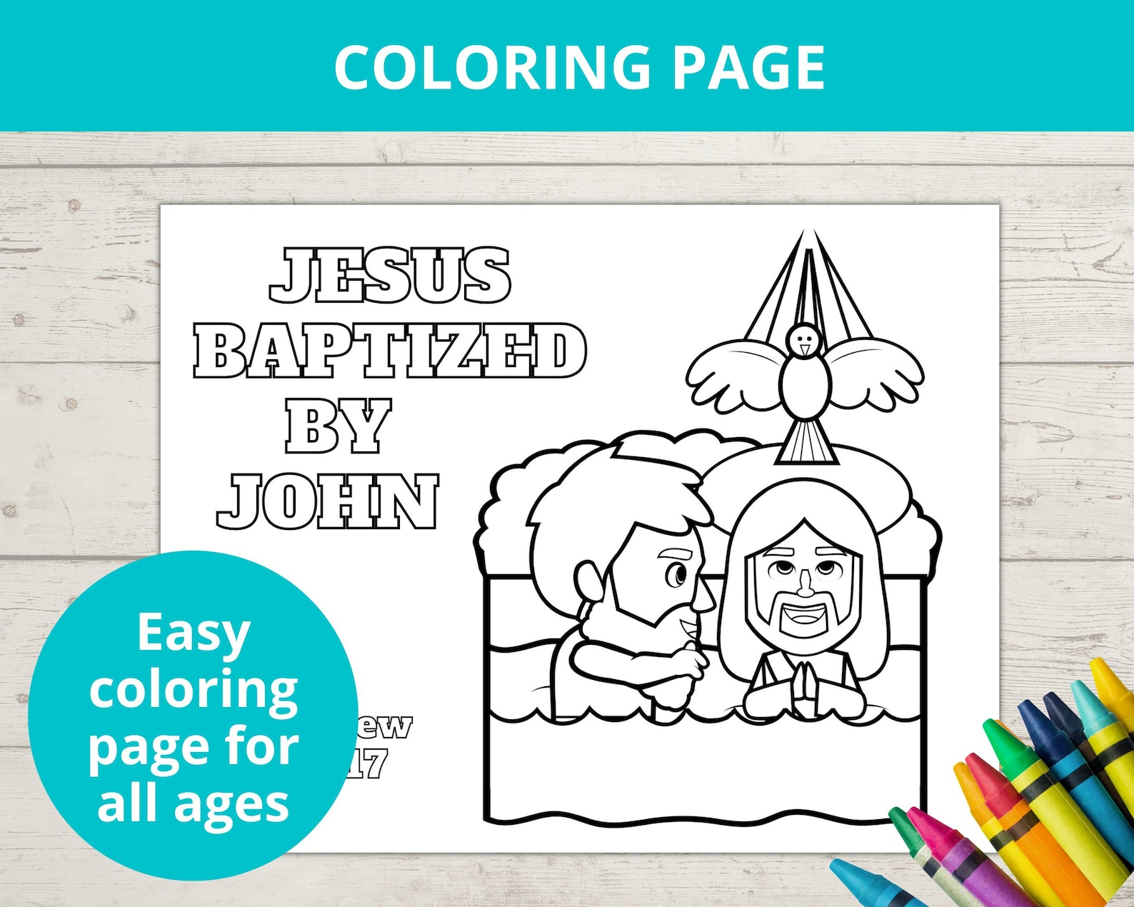 Jesus Baptism Craft Jesus Baptized Bible Story for Kids - Etsy