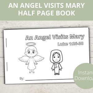 Angel Gabriel Visits Mary, Mary Visited by Angel, Bible Books for Kids, Sunday School Craft, Preschool Bible Lesson, Christmas Nativity