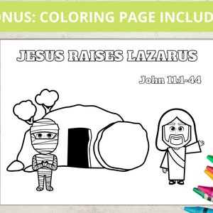 Raising of Lazarus Sunday School Craft, Lazarus Tomb, Printable Mini ...