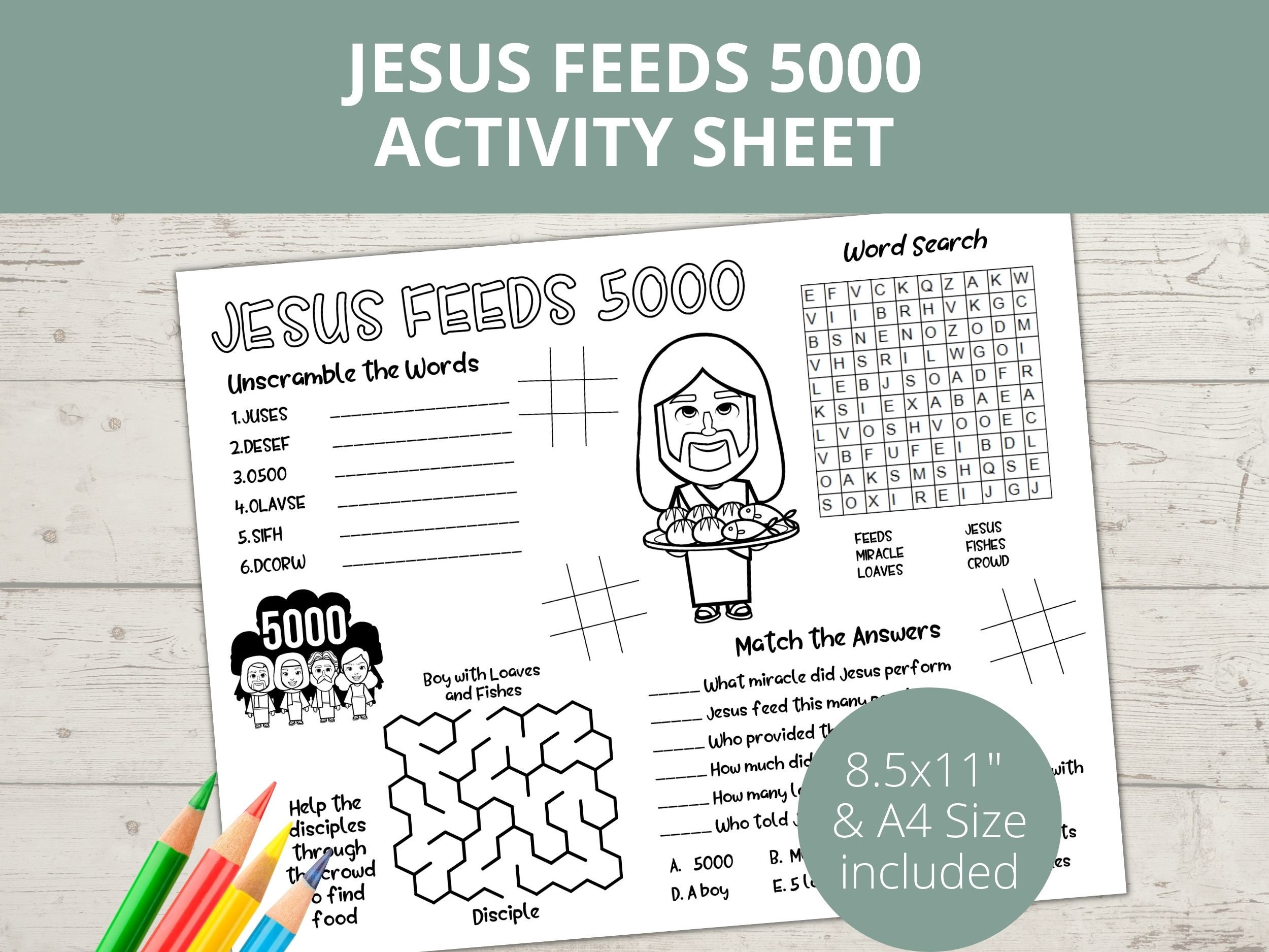 Jesus Feeds 5000 Craft, Feeding of 5000 Craft, Bible Activity, Church ...