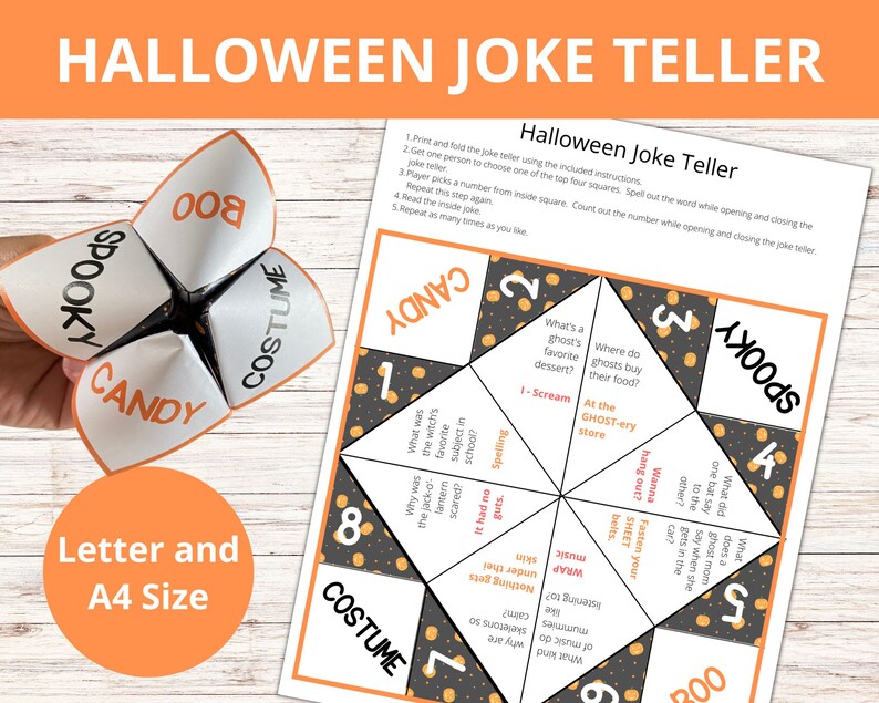 Halloween Joke Teller Fortune Teller Cootie Catcher Etsy