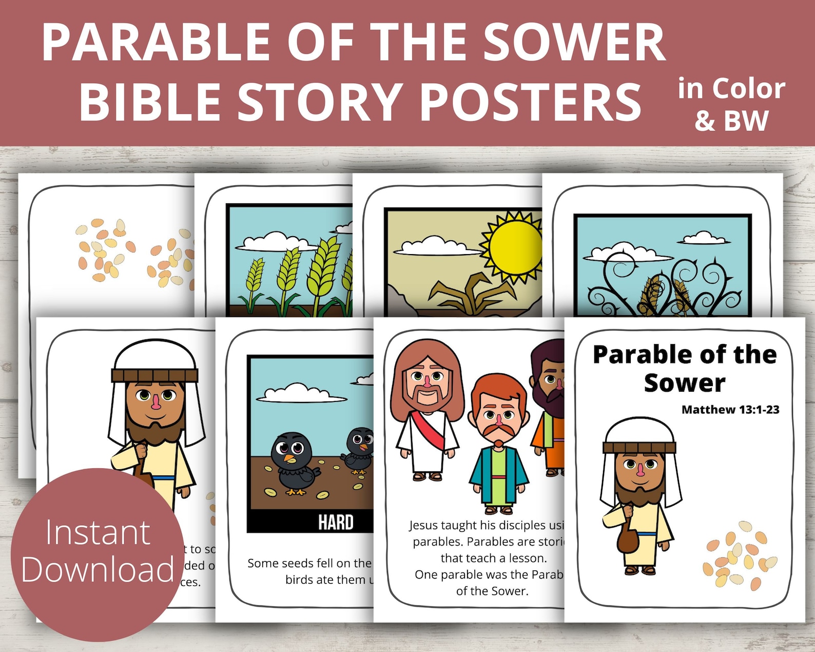 Parable Of The Sower Printable Matthew 13 Bible Story Etsy parable-of-the-sower-printable-matthew-13-bible-story-etsy