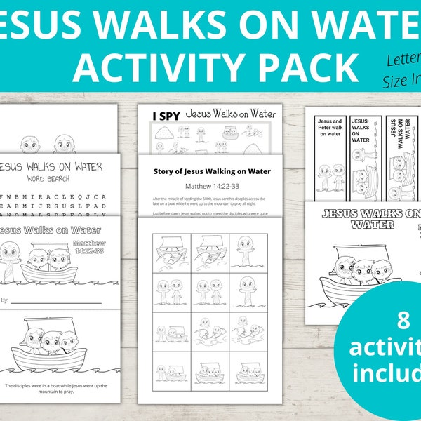 Jesus Walks On Water Kids Activity Etsy Jesus Walks On Water Kids Activity Etsy