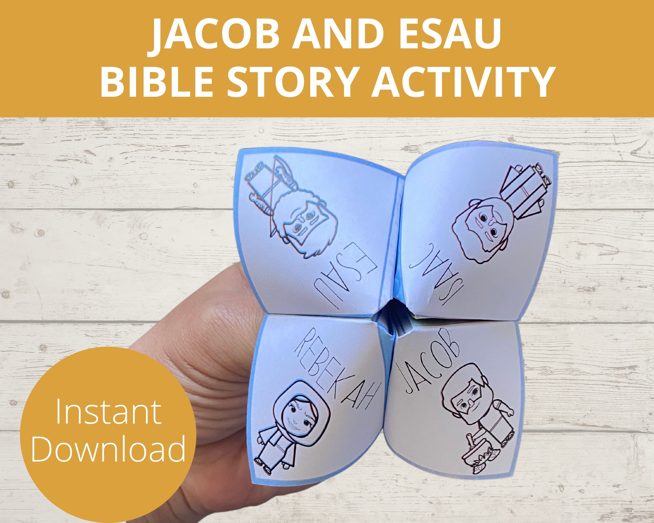 Jacob and Esau Craft Fortune Teller Cootie Catcher Sunday Etsy UK