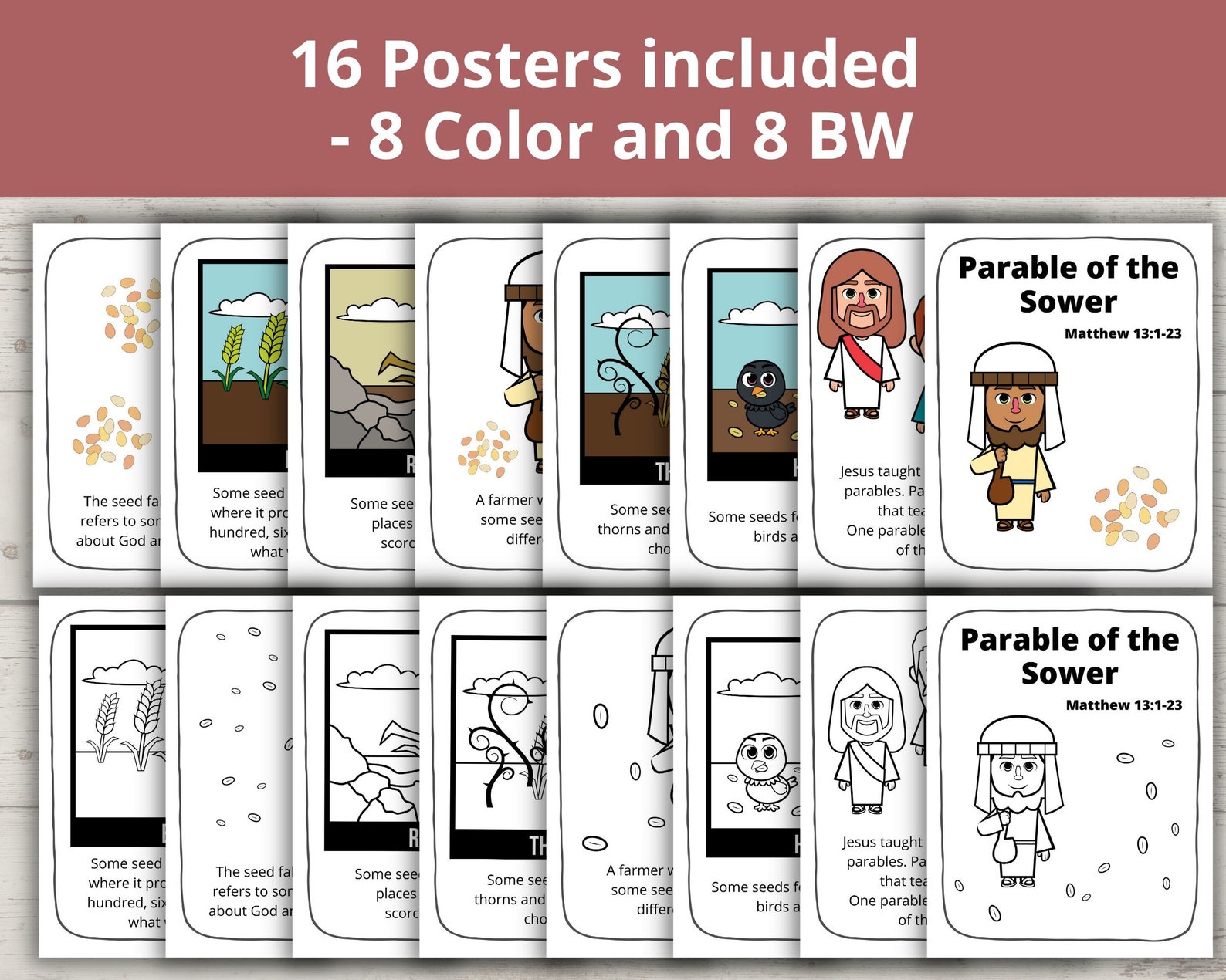 Parable Poster Parable of the Sower Craft, Matthew 13, Parable of the Seeds, Bible ...