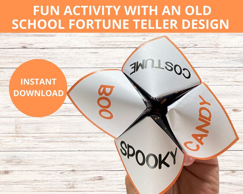 Halloween Joke Teller, Fortune Teller, Cootie Catcher, Printable Paper