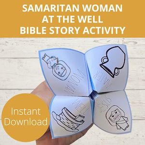 Samaritan Woman, Woman at the Well Craft, Fortune Teller, Cootie Catcher, Sunday School Crafts, Bible Story crafts, Living Waters, VBS