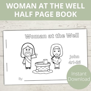 Woman and the Well Craft, Samaritan Woman, Mini Booklet, Jesus Woman at the Well, Sunday School Crafts, Preschool Bible Activities