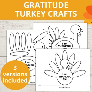 Gratitude Turkey Craft, I Am Thankful for Activity, Kindergarten Craft ...